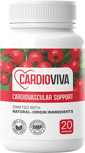 Frasco de CardioViva con 20 cápsulas para la presión arterial