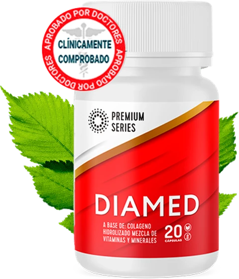 Frasco de Diamed con 20 cápsulas de neem, nopal y moringa
