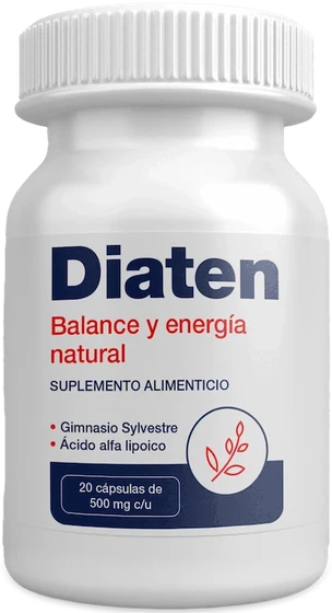 Frasco de Diaten con 20 cápsulas de 500 mg