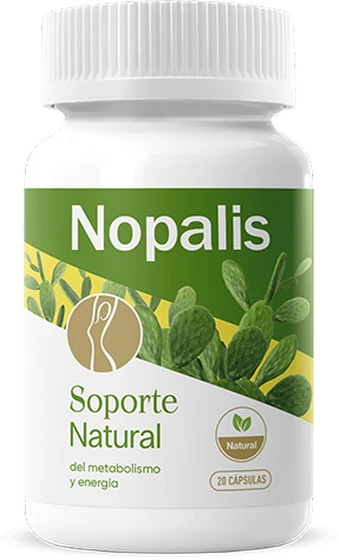 Frasco de Nopalis con 20 cápsulas de nopal para bajar de peso